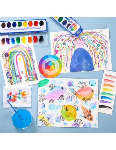 Conjunto de Pintura Acuarela Shuttle Art 60 Paquetes 8 Colores