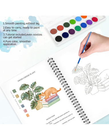 Set de Acuarela Terself con 16 Colores y 15 Hojas de Papel