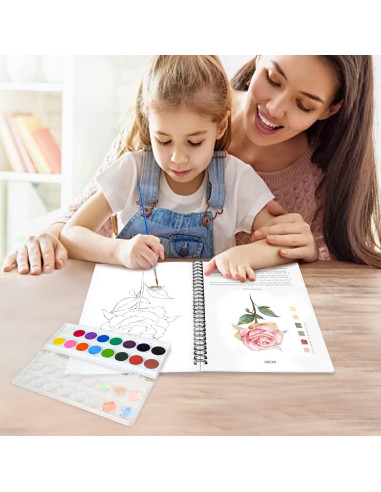 Set de Acuarela Terself con 16 Colores y 15 Hojas de Papel