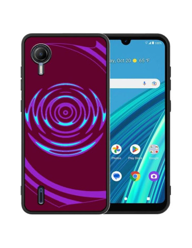Funda delgada TPU para AT&T Calypso 4 - Patrón Geométrico Púrpura