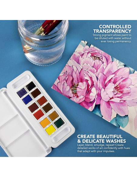 Set de Acuarelas Daler Rowney Aquafine 12 Colores 30ml