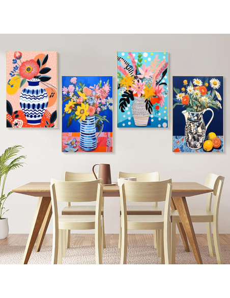 Kit de Pintura por Números Adultos Bleihum Floral 20x30 cm