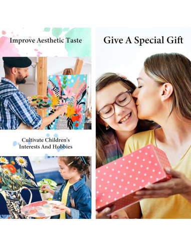 Kit de Pintura por Números Adultos Bleihum Floral 20x30 cm