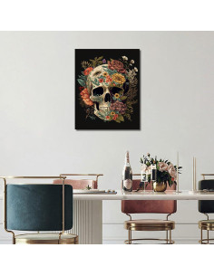 TUMOVO Kit de Pintura por Números Adultos Calavera Floral 40x50cm 2