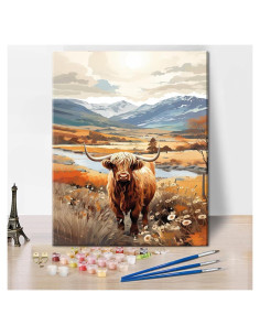 Kit Pintar por Números TUMOVO 40x50 cm Vaca de las Tierras Altas