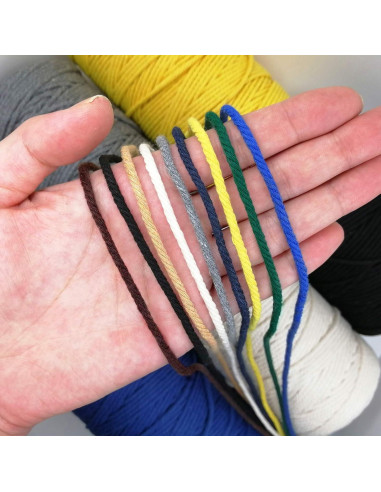 Cuerda de Macramé BYWORLD 3mm 200m Algodón Natural Rojo Vino