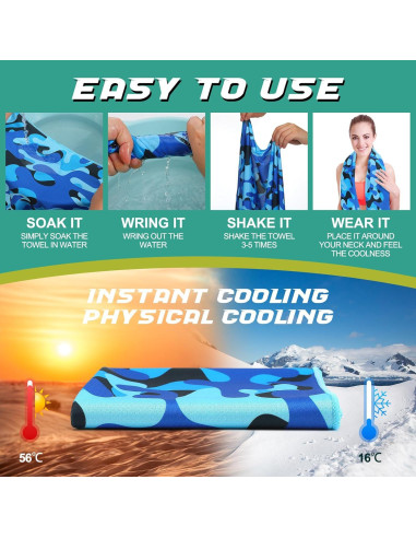 Eurzom Toallas de Enfriamiento Camuflaje 10 Piezas 101.6x30.5cm