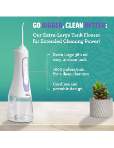 Irrigador Dental GuruNanda 2.0 XL Inalámbrico 380ml Lavanda 2