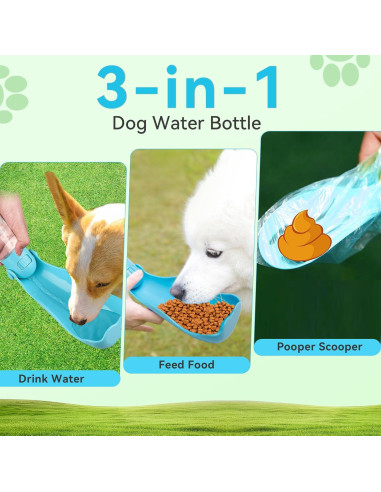 Botella de Agua para Perros UPSKY 400ml Plegable y Portátil
