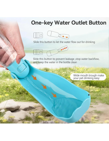 Botella de Agua para Perros UPSKY 400ml Plegable y Portátil