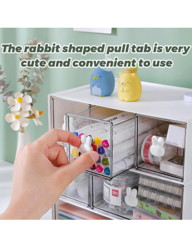 Organizador de Escritorio Jydesicr Blanco 6 Cajones Apilable