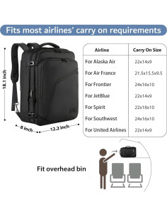 Mochila de Viaje MATEIN 27L Expandible Impermeable Negra 2