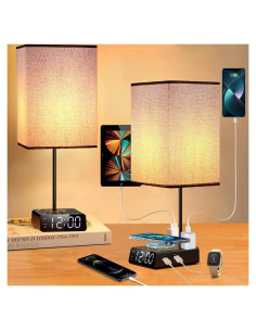 Lámparas de Mesa Táctiles Mindore con Cargador Inalámbrico 15W