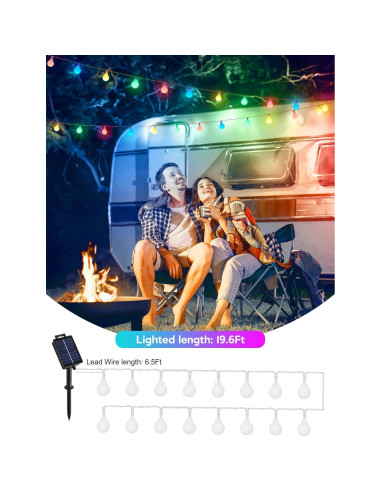 Luces Solares Brightown 60 LED 5.97m Multicolor para Exterior