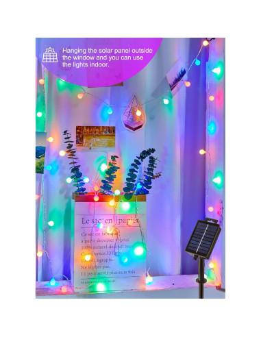 Luces Solares Brightown 60 LED 5.97m Multicolor para Exterior