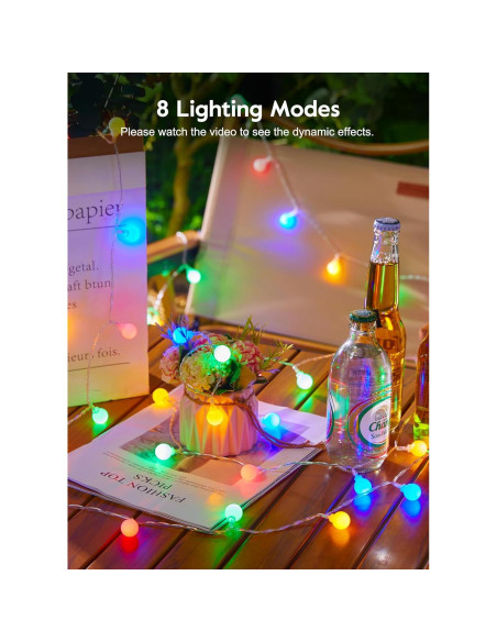 Luces Solares Brightown 60 LED 5.97m Multicolor para Exterior