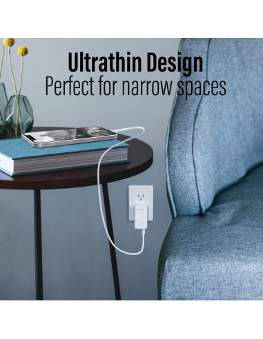 Cargador de pared USB C 65W Ernydal, ultra delgado y rápido