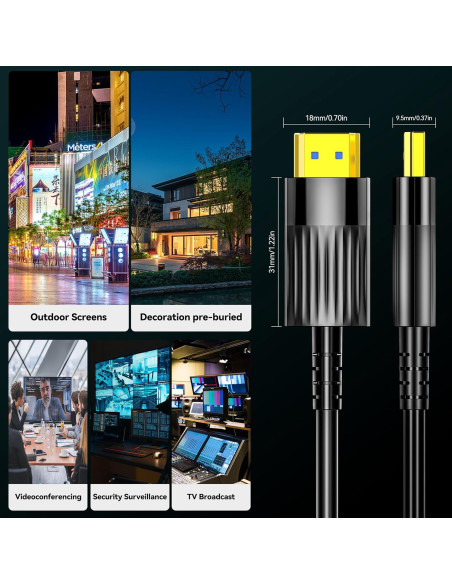 Cable HDMI de fibra óptica 6M Anehmeta 8K 48Gbps HDR