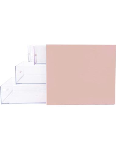 Organizador de Escritorio Zyners Rosa con 4 Cajones Acrílicos