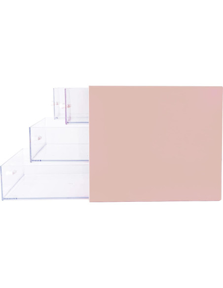 Organizador de Escritorio Zyners Rosa con 4 Cajones Acrílicos