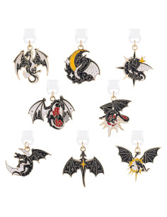 Encantos de Tapón de Polvo Tipo C TAKEALOOKO - 8 Piezas Dragones