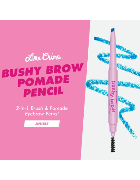 Lápiz Pomada Bushy Brow Lime Crime Anime Azul Caramelo 2-en-1 Lápiz Pomada Bushy Brow Lime Crime Anime Azul Caramelo 2-en-1