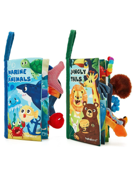 Libros Crinkle para Bebés Hahaland 0-6 Meses 2PCS