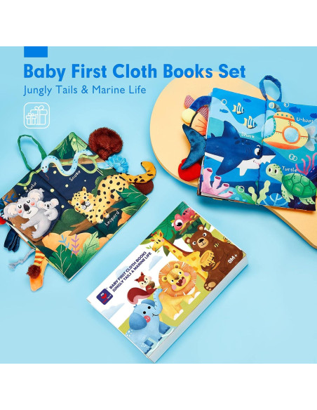 Libros Crinkle para Bebés Hahaland 0-6 Meses 2PCS