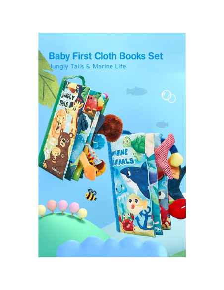 Libros Crinkle para Bebés Hahaland 0-6 Meses 2PCS