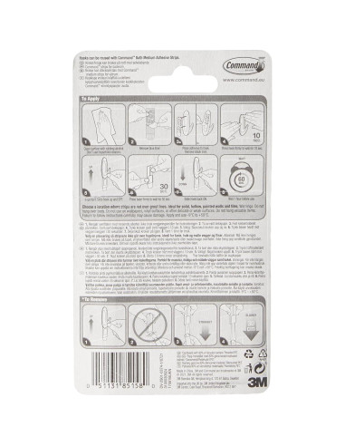 Ganchos de Baño Command Medianos Blancos 2 Piezas Resistentes