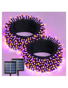 Luces Solares de Halloween JMEXSUSS Naranjas y Moradas 400 LED