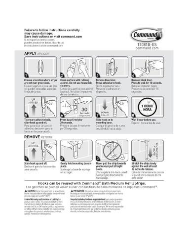 Ganchos de Baño Command Medianos Blancos 2 Piezas Resistentes