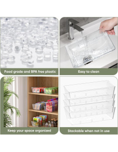Organizadores de Despensa BALEINE 2PK Plástico Transparente 26.6x15.3x8.9 cm 2