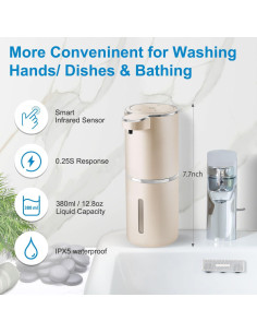 Dispensador Automático de Jabón Espumoso Gotofine 380ml USB 2