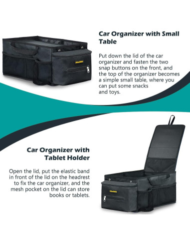 Organizador de Asiento de Coche DiGeeONEGU Plegable 2 Compartimentos