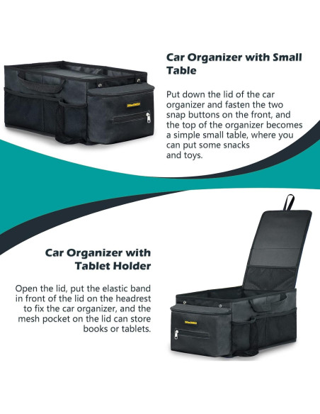 Organizador de Asiento de Coche DiGeeONEGU Plegable 2 Compartimentos