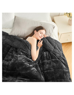 Manta con peso Sherpa Cottonblue 5.4kg 122x183cm Negra