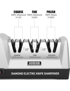 Afilador de cuchillos eléctrico Goodjob 3 etapas diamante 1.12kg 2