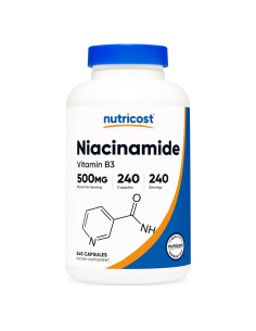 Nutricost Niacinamida 500mg 240 Cápsulas Sin Enrojecimiento