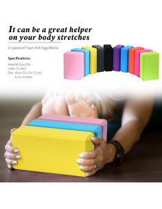 10 Bloques de Yoga EVA Antideslizantes Yilloog 23x15x7.5cm 2