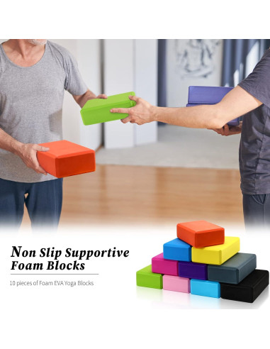 10 Bloques de Yoga EVA Antideslizantes Yilloog 23x15x7.5cm