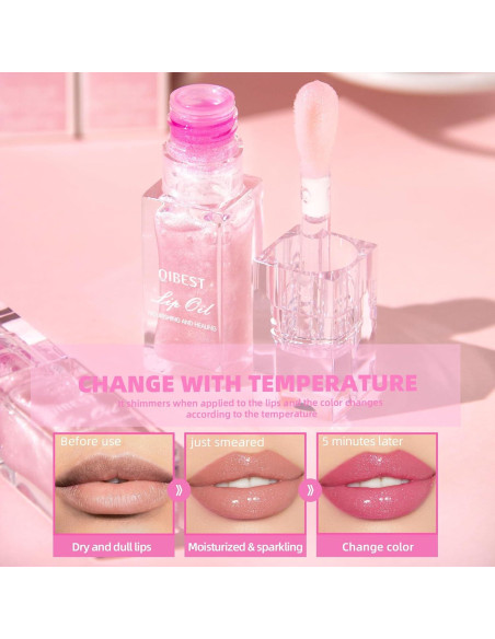 Brillo de Labios Ezhotyzo Rosa Cambia de Color Nutritivo 32g