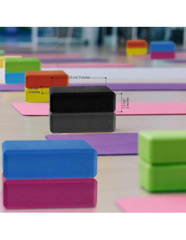 10 Bloques de Yoga EVA Antideslizantes Yilloog 23x15x7.5cm
