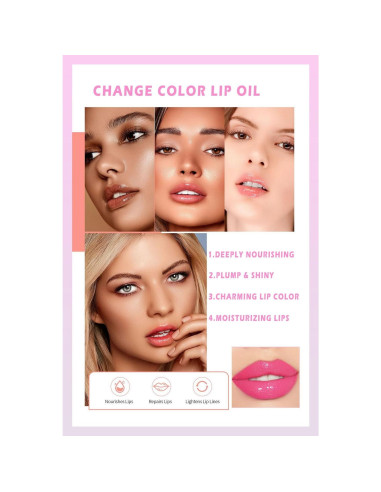 Aceite Labial Mágico Ginaday 2 Pcs Hidratante Color Cambiante