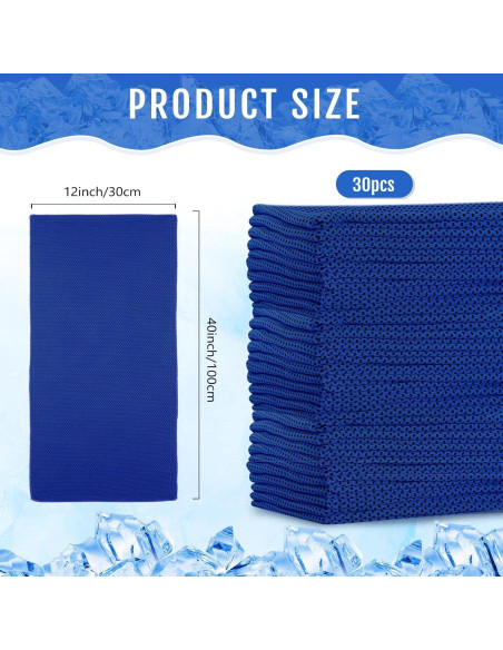 Toallas Enfriadoras Microfibra Hosuly 30 Piezas 101.6x30.5cm