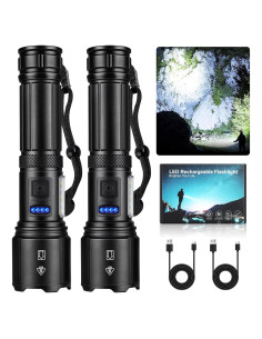 Linterna LED recargable SKNSL 990000 lúmenes 7 modos IPX7