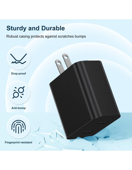 Cargador Rápido 45W USB C Jeenek + Cable 10 Pies Negro Cargador Rápido 45W USB C Jeenek + Cable 10 Pies Negro