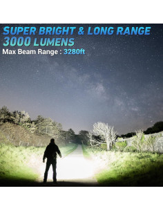 Linterna LED recargable SKNSL 990000 lúmenes 7 modos IPX7 2