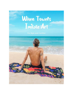 Toalla de Playa OCOOPA Microfibra X-Grande 180x81cm Secado Rápido 2