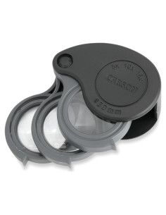 Lupa Plegable Carson TriView 5x/10x/15x con Estuche